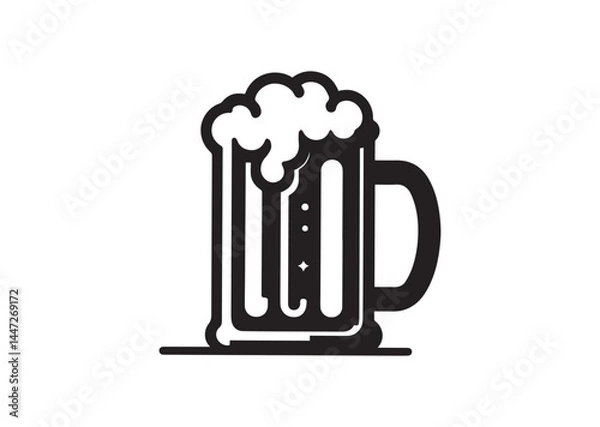 Fototapeta Beer mug silhouette Vector isolated on white background