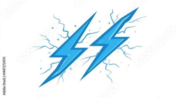 Obraz Blue Lightning Bolt Symbol
