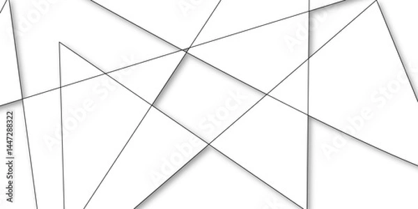 Fototapeta White background, geometric composition abstract. Abstract geometric design with white and black accents. white art paper with layer background. Triangle shape design.