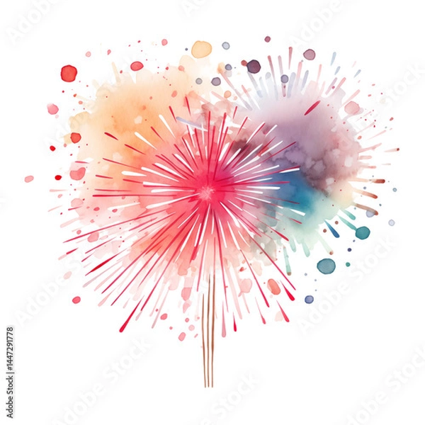 Obraz fireworks on the white background