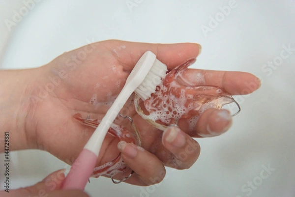 Obraz Retainer in woman hand