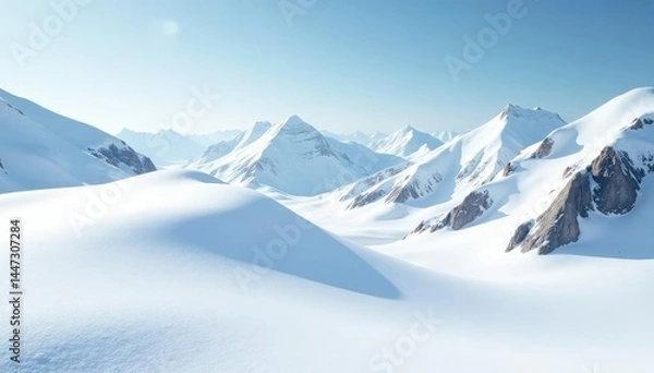 Obraz Crisp white snowdrift, untouched pristine surface , snowy scene, scene, pure