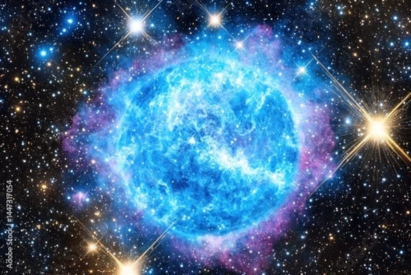 Obraz Celestial Body Surrounded By Stars And Nebulae