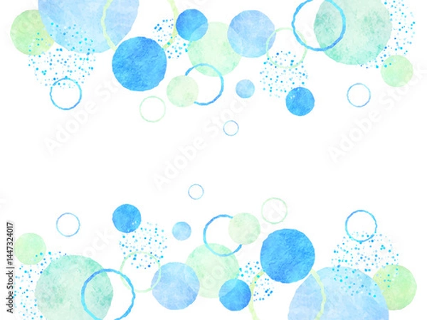 Obraz 青色の抽象的な丸の背景イラスト