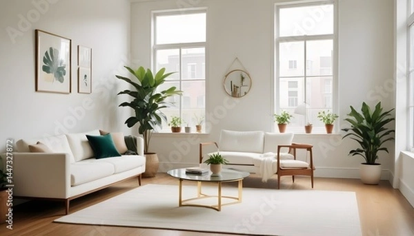 Fototapeta Photo interior modern design room 3d illustration