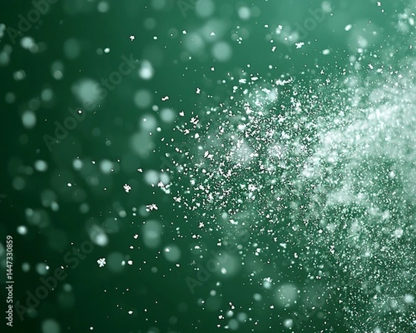 Obraz Sparkling particles on dark green