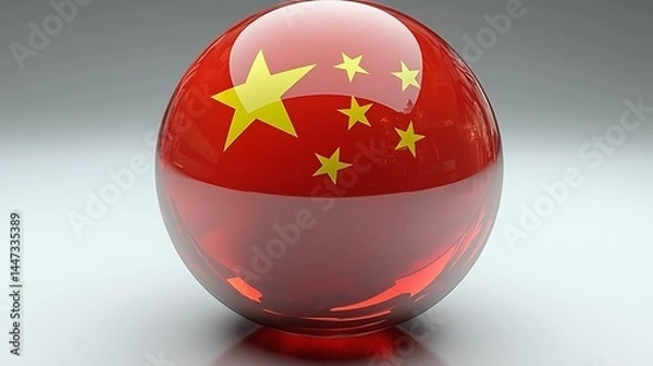 Obraz Spherical depiction of Chinese flag