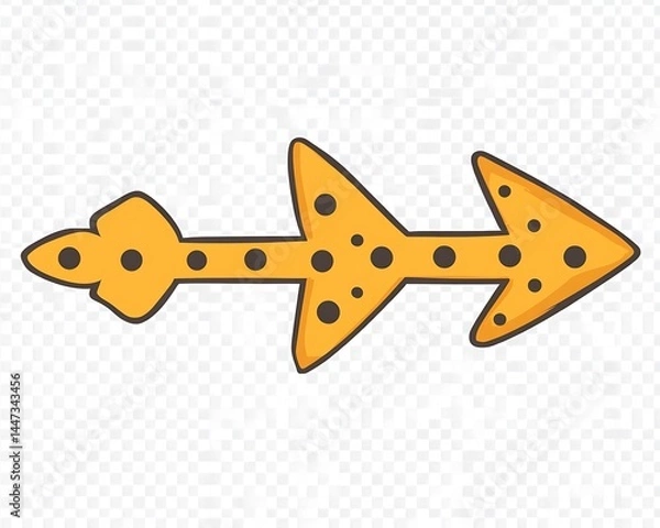 Obraz Spotted orange arrow pointing right