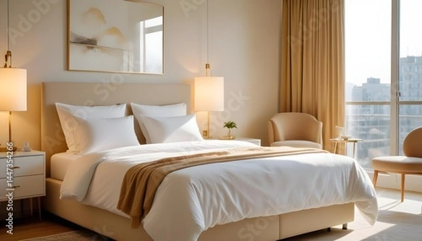 Fototapeta Photo interior modern design room 3d illustration