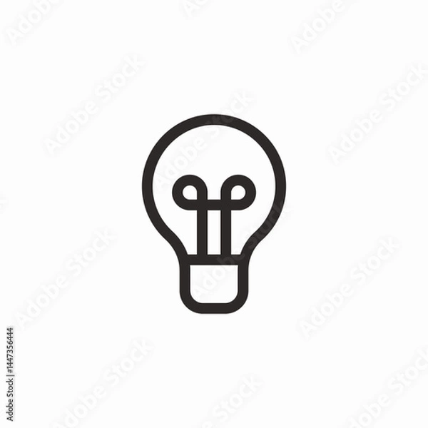Fototapeta light bulb black icon sign vector