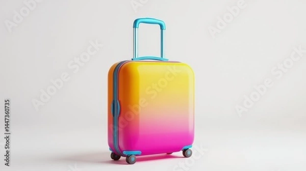Obraz Vibrant, colorful suitcase on wheels