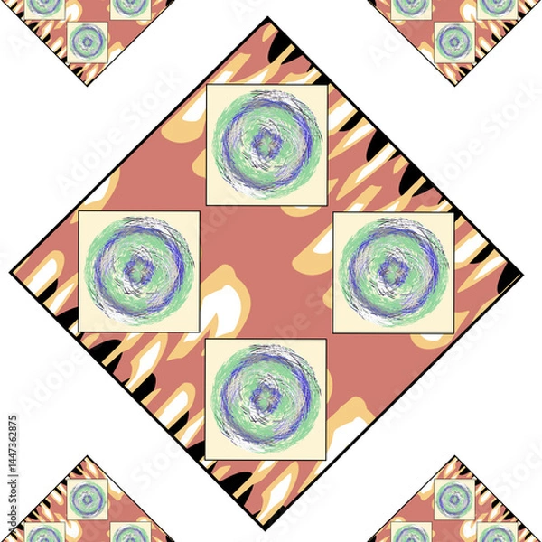 Fototapeta seamless pattern with vintage elements