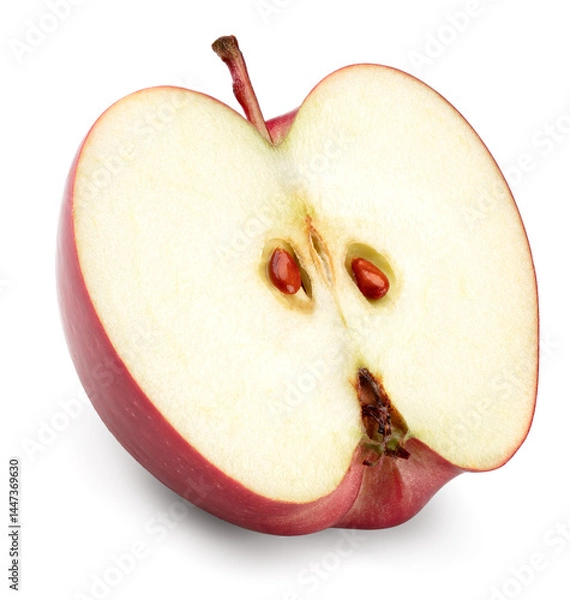 Fototapeta half of red apple isolated on white background. clipping path