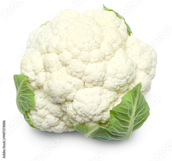 Fototapeta cauliflower isolated on white background. head of cauliflower. clipping path