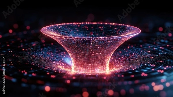 Obraz Abstract Digital Vortex of Light and Data Flow