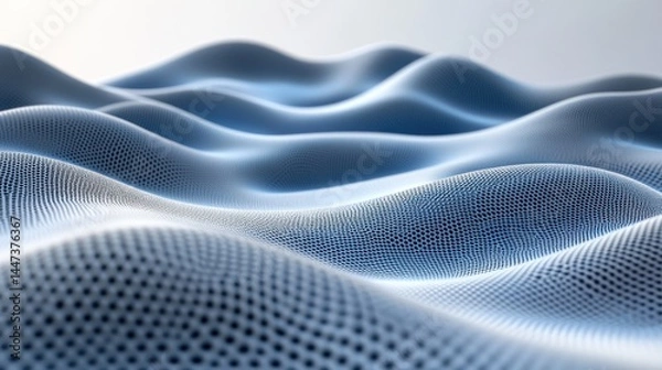 Obraz Abstract Blue Wavy Grid Pattern Surface Texture