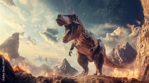 Fototapeta Tyrannosaurus Rex is a carnivorous genus of Coelurosaurian Theropod dinosaur