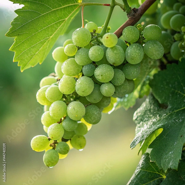 Fototapeta Green grapes AI generated 