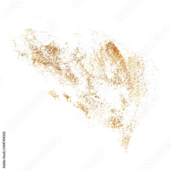 Fototapeta Gold stain and splashes in vibrant collection. Shiny gold spot element hand-painted in watercolor with gold paint accents. Isolate is presented as backdrop for decorating textiles, prints, packaging