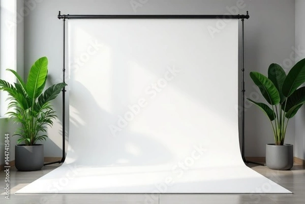 Obraz Clean, bright white backdrop ideal for product display, minimalist, white background