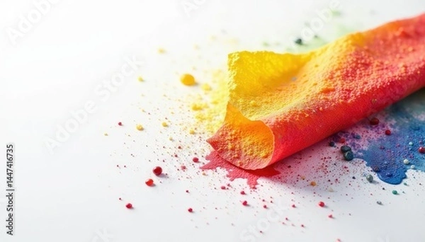 Obraz Close-up view of a colorful flap against a stark white backdrop , vibrant, texture