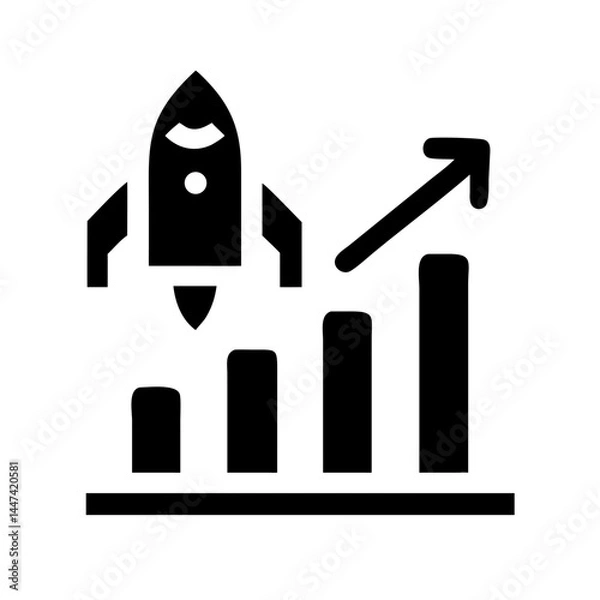 Obraz Skyward Success: Rocket Launch Icon for Business Growth