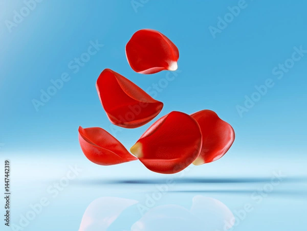 Obraz Close-up of levitating red rose petals