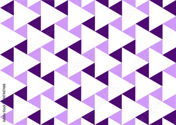 Fototapeta Soft lavender and deep purple seamless triangle pattern with minimalist abstract design....