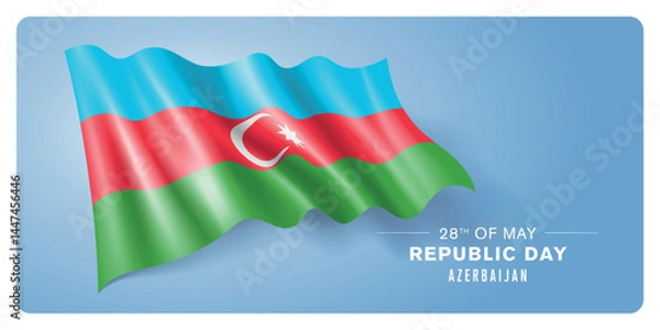 Fototapeta Azerbaijan republic day vector banner, greeting card