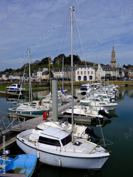 Obraz Boats in the marina of Binic, commune in the Côtes-d'Armor department of Brittany in north-western France.