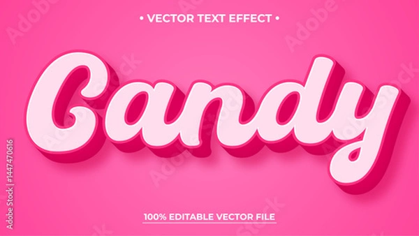 Fototapeta Candy 3d editable text effect Pink text effect mockup template