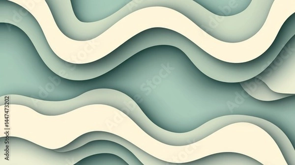 Fototapeta Abstract layered waves in muted colors.