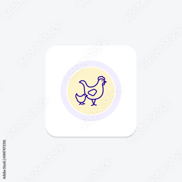 Obraz Rooster And Hen, vector, pixel perfect, illustrator file