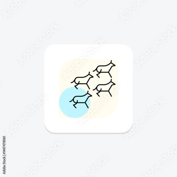 Fototapeta Herd Moving Slowly, vector, pixel perfect, illustrator file
