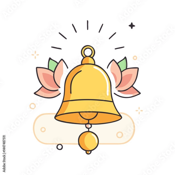 Fototapeta mindfulness bell icon, mindfulness bell vector illustration-simple illustration of mindfulness bell, perfect for mindfulness bell logos and icons