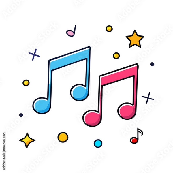 Fototapeta musical notes icon, musical notes vector illustration-simple illustration of musical notes, perfect for musical notes logos and icons