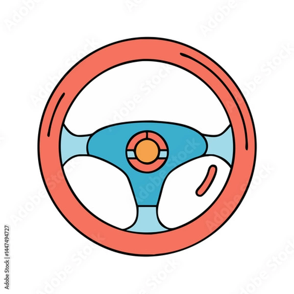 Obraz steering wheel icon, steering wheel vector illustration-simple illustration of steering wheel, perfect for steering wheel logos and icons