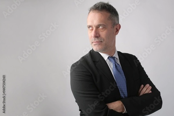Fototapeta businessman on a grey background