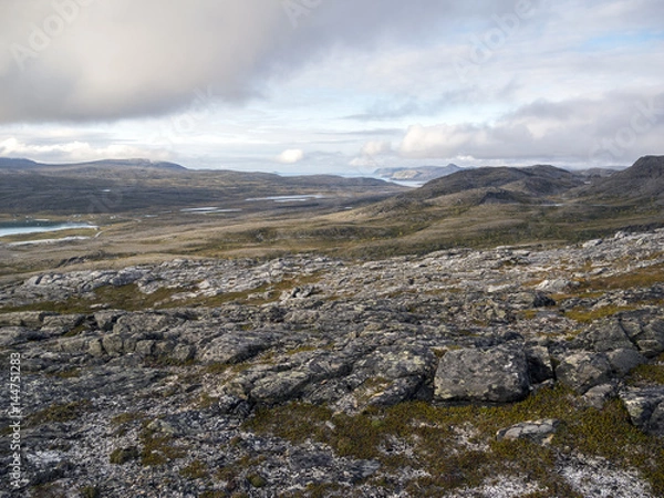 Fototapeta blick über die berge, aussicht