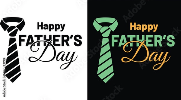 Fototapeta Happy Father's Day t shirt design with tie graphic, perfect for apparel. vector illustration.