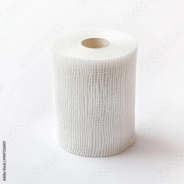 Fototapeta Rolled white mesh fabric