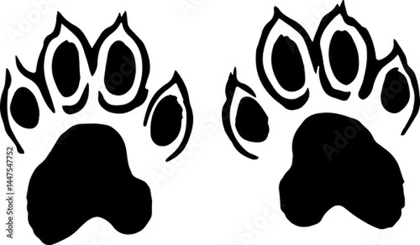 Fototapeta Cat Paw Outline Vector