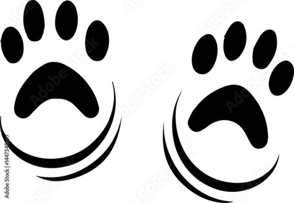 Fototapeta Cat Paw Outline Vector