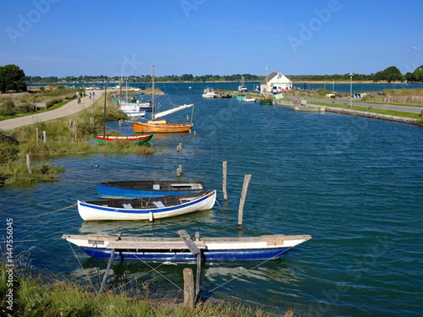 Obraz Small boats at Mesquer is a commune in the Loire-Atlantique department in western France. 