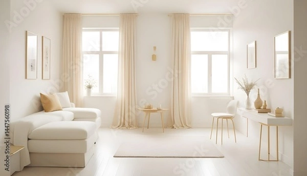 Fototapeta Photo interior modern design room 3d illustration