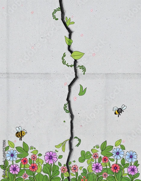 Fototapeta Growing from Cracks