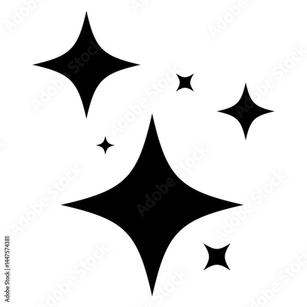 Fototapeta AI sparkling icon, star decoration symbol for button UI banner vector illustration