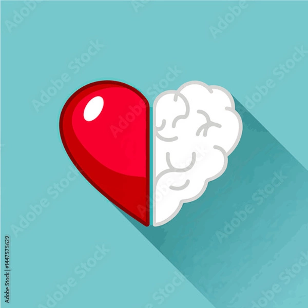 Fototapeta heart with brain