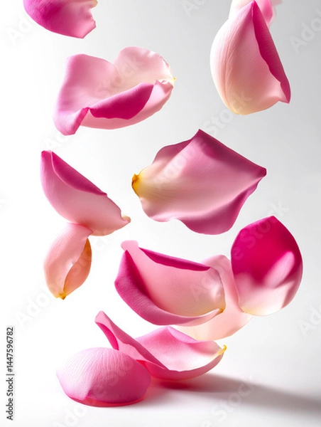 Obraz Close-up of levitating pink rose petals