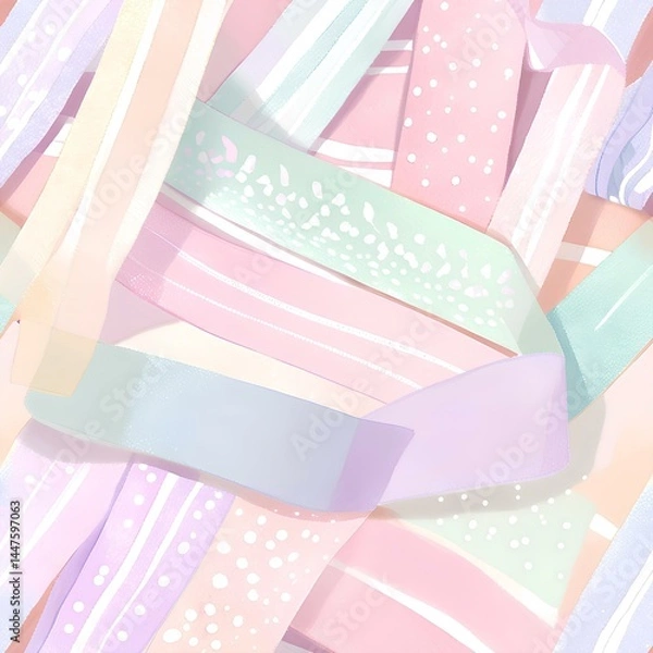 Obraz cute ribbon pattern background